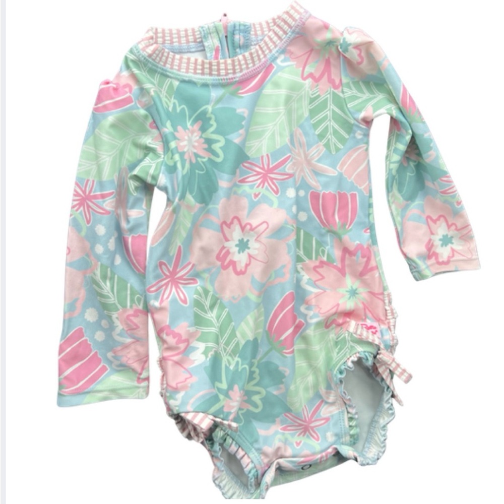 RuffleButts Floral Long Sleeve Girl’s Suit